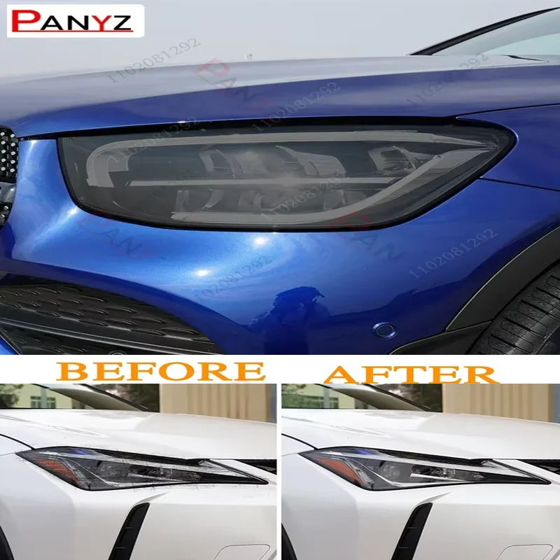 2 шт. защитная пленка для автомобильных фар, прозрачная черная наклейка из ТПУ для Mercedes Benz GLC Class X253 C253 AMG 2015-на аксессуарах