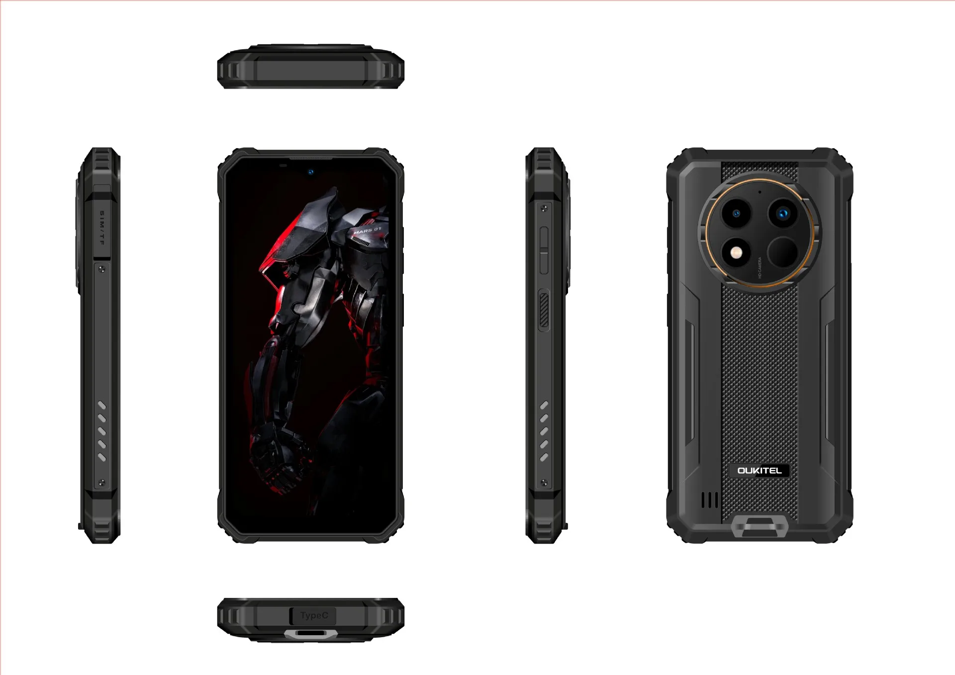 Oukite-頑丈な携帯電話,8GB 256GB,android 13, 6.52インチ,10600mah