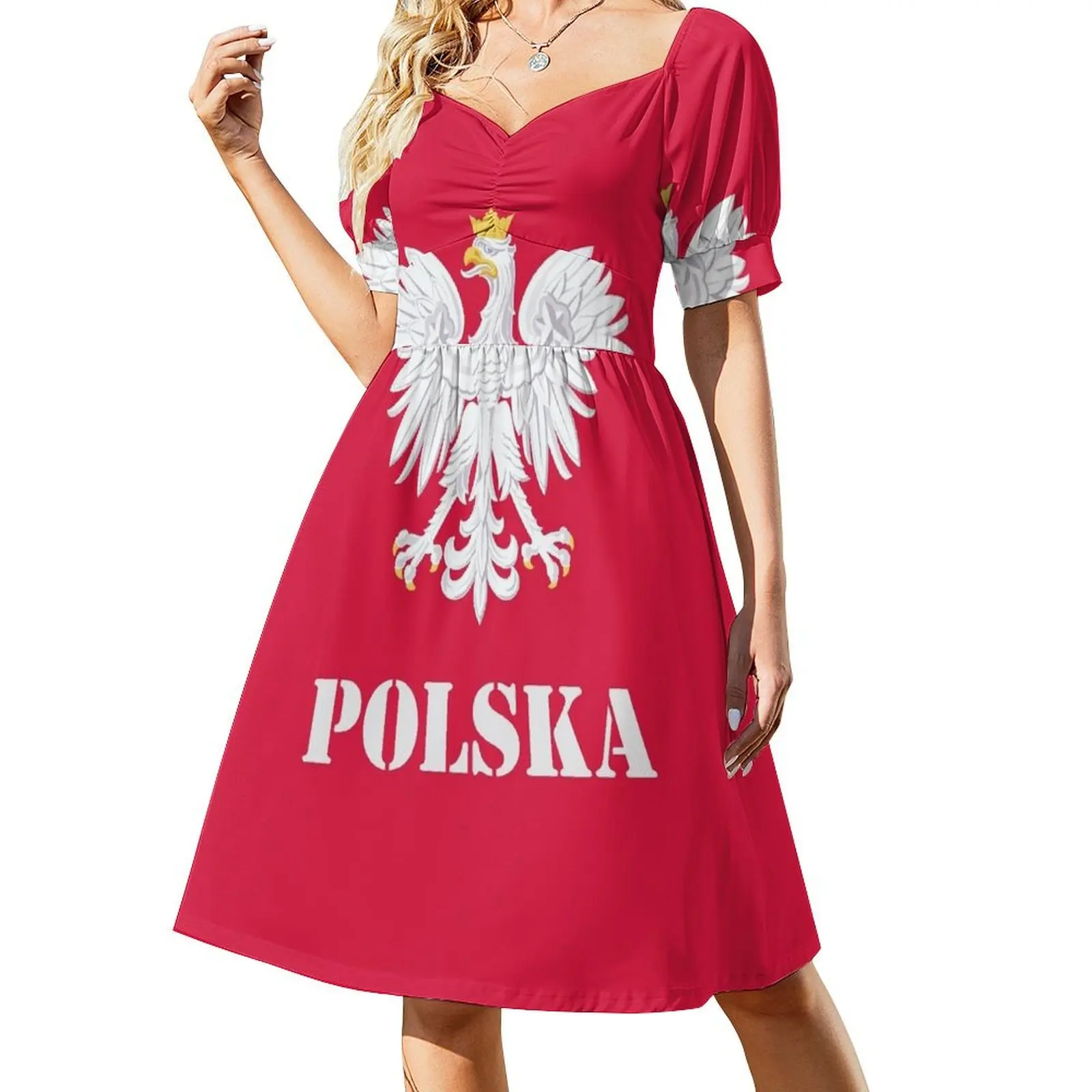 

Poland Polish Flag - Polish Eagle Short Sleeved Dress prom dress womans clothing Summer skirt Dress