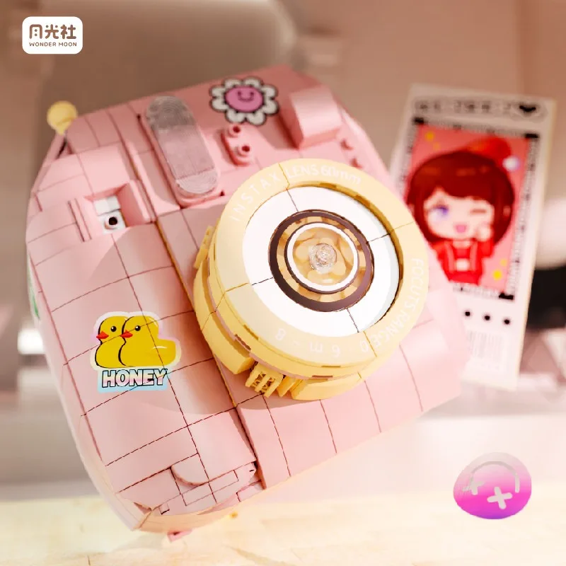 

Конструктор-головоломка Wonder Moon DIY из мелких деталей: Ретро-камера – красивое украшение для рабочего стола, идеальный подарок для девочек