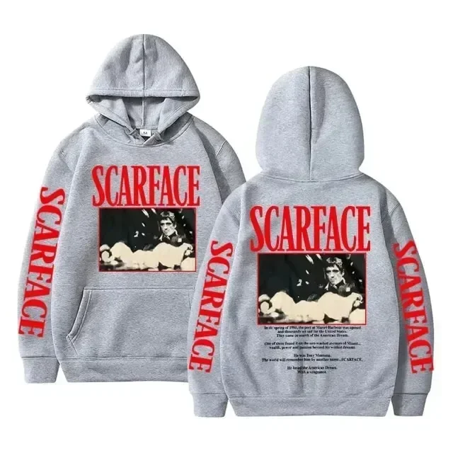 Movie Scarface Tony Montana Graphic Hoodie Men Women Casual Vintage Hip Hop Punk Hoodies Men's Fashion Rock Oversized Sweatshirt