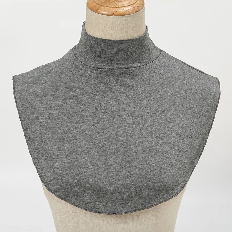 

Womens Modal Turtleneck Fake Collar Islamic Hijab Extensions Solid Color Mock Neck Half Top Blouse Detachable Hijab Neck Warmer