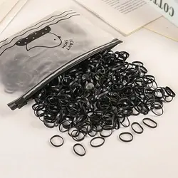 1000/2000pcs Colour Children Disposable Rubber Band Black Transparent High Elasticity No Harm to Hair Hair Accessories Headband