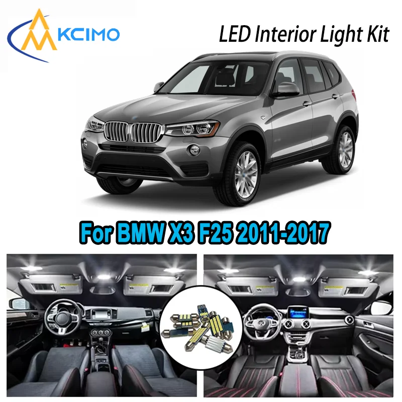 

For BMW X3 F25 2011-2017 2012 2013 2014 2015 2016 Premium LED Interior Dome Map Trunk Light Kit Car Led Lamps Canbus No Error