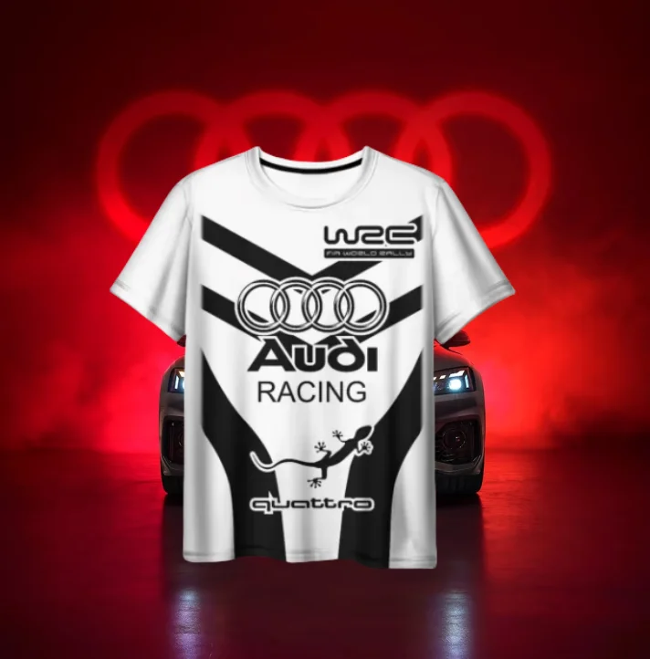 

25New Racing and Motorcycle Riding Top Breathable Quick Drying Audi Summer Men's and Women's Casual Sports Short Sleeved T-Shirt