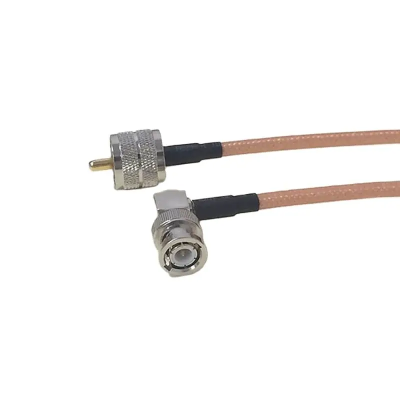 High-Quality Low-Attenuation UHF Male PL259 Switch BNC Right Angle Plug Pigtail Cable RG142 50CM 20