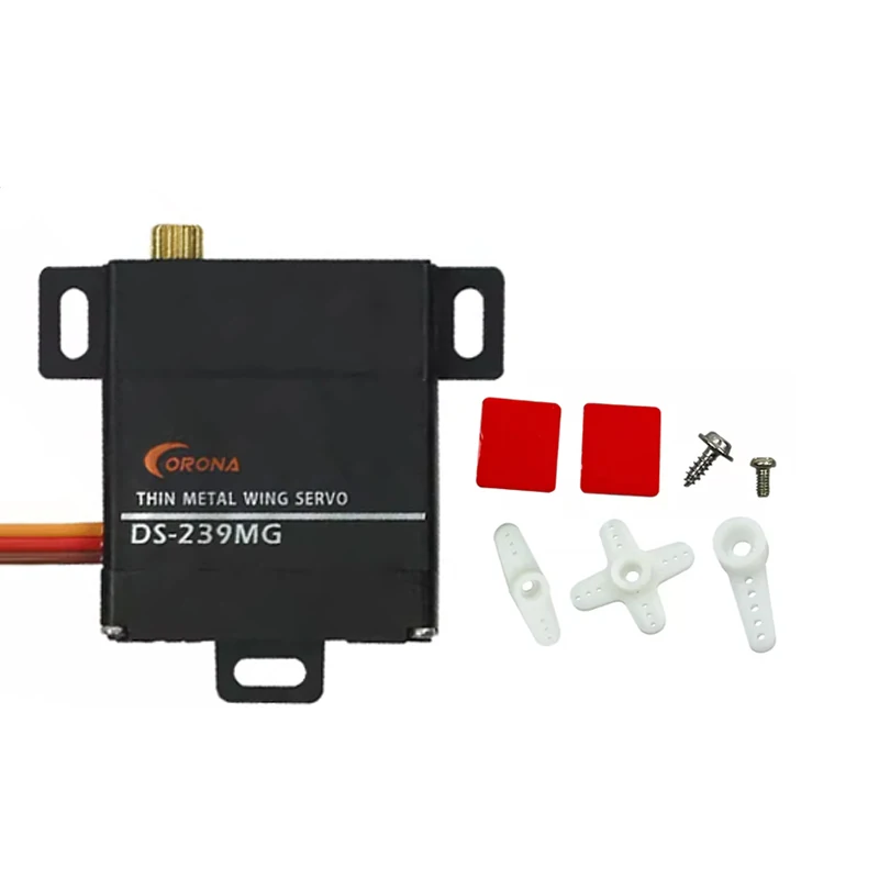 Corona DS239MG DS-239MG Servo Digital engranaje de Metal de ala delgada 4,6 kg/0,15 segundos/22g para Robot de avión de ala fija planeador RC