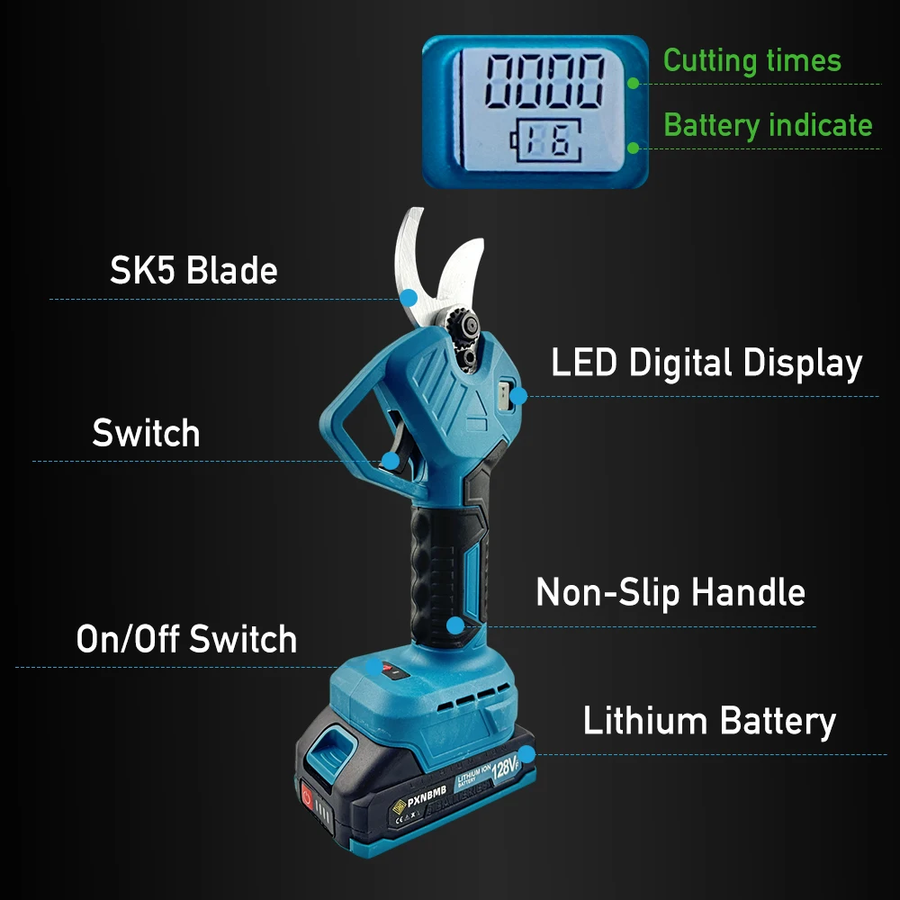 Makita – sécateur électrique sans fil 30MM, 2 vitesses, ciseaux portables sans balais, outils électriques de coupe de Branches d'arbre pour broche de batterie