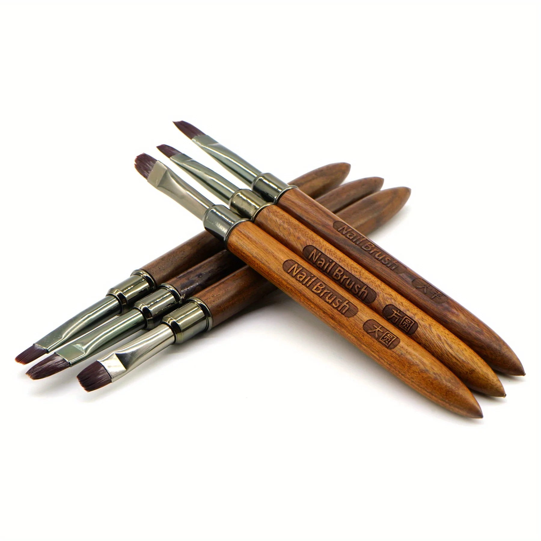 1/2/3 Uds pincel para decoración de uñas pincel para pintar Gel de madera arte de uñas para extensión de punta de Gel accesorio acrílico manicura herramienta de cepillo para uñas de Gel UV