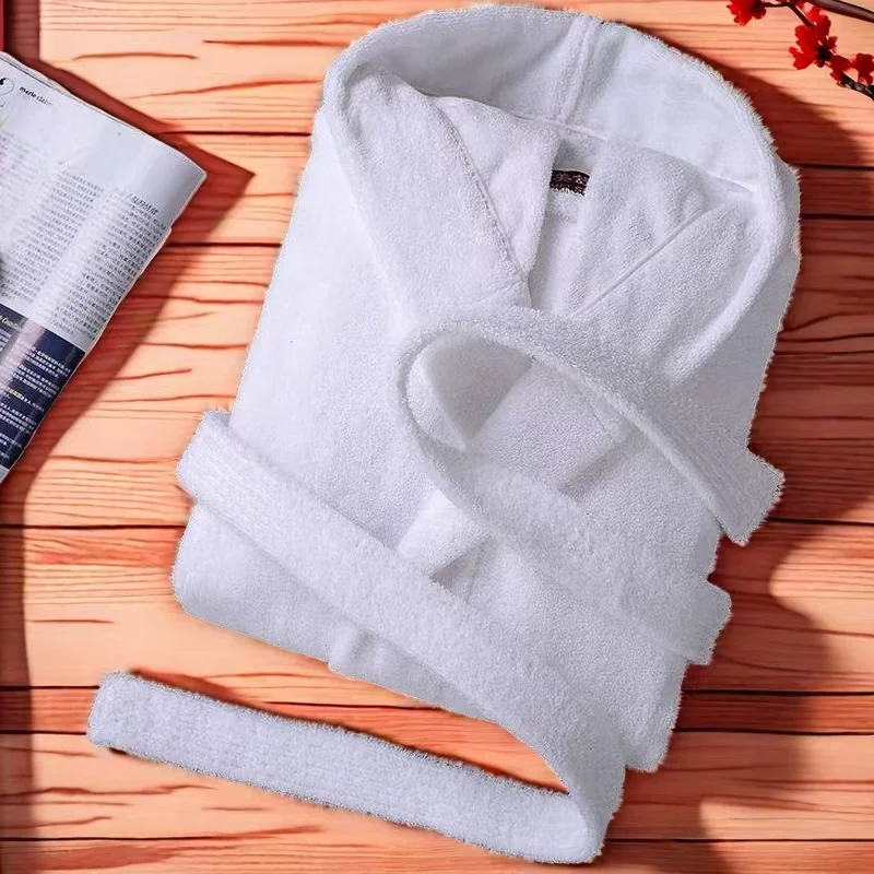 Soft Fleece Bathrobes Women's Autumn Winter Comfortable Solid Color Hooded Plush Bath Robes Sleepwear Pyjamas Suit