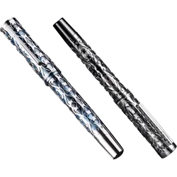 HongDian D1 Fountain Pen with EF/F Soft Iridium Nib Screw Cap Writing Office supplies Student Stationery Retro hollow out pens