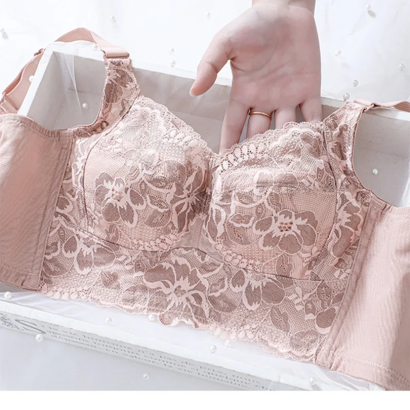 Plus Size Wireless Bra Full Coverage Thin Cup Big Breast Minimizer Lingerie 6 Rows Hooks Stable Comfort Large Size Brassiere