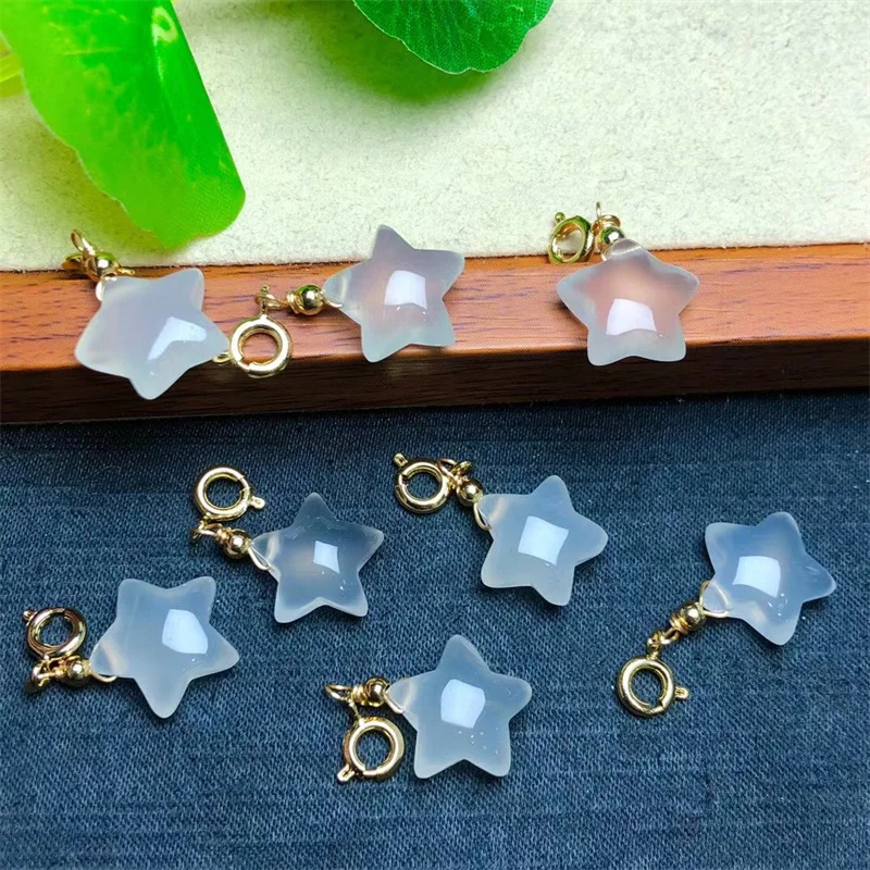 

10PCS Natural Agate Star Pendant Crystal Polishing DIY Exquisite Girl Jewelry Healing Stone Gift 13MM