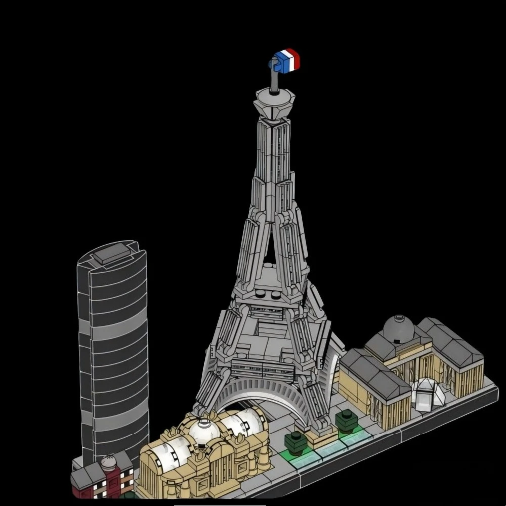 Zabytkowe budowle w Paryżu 21044 Zestawy klocków odpowiednie na prezenty świąteczne Kompatybilne z elementami Lego, 649 elementów.
