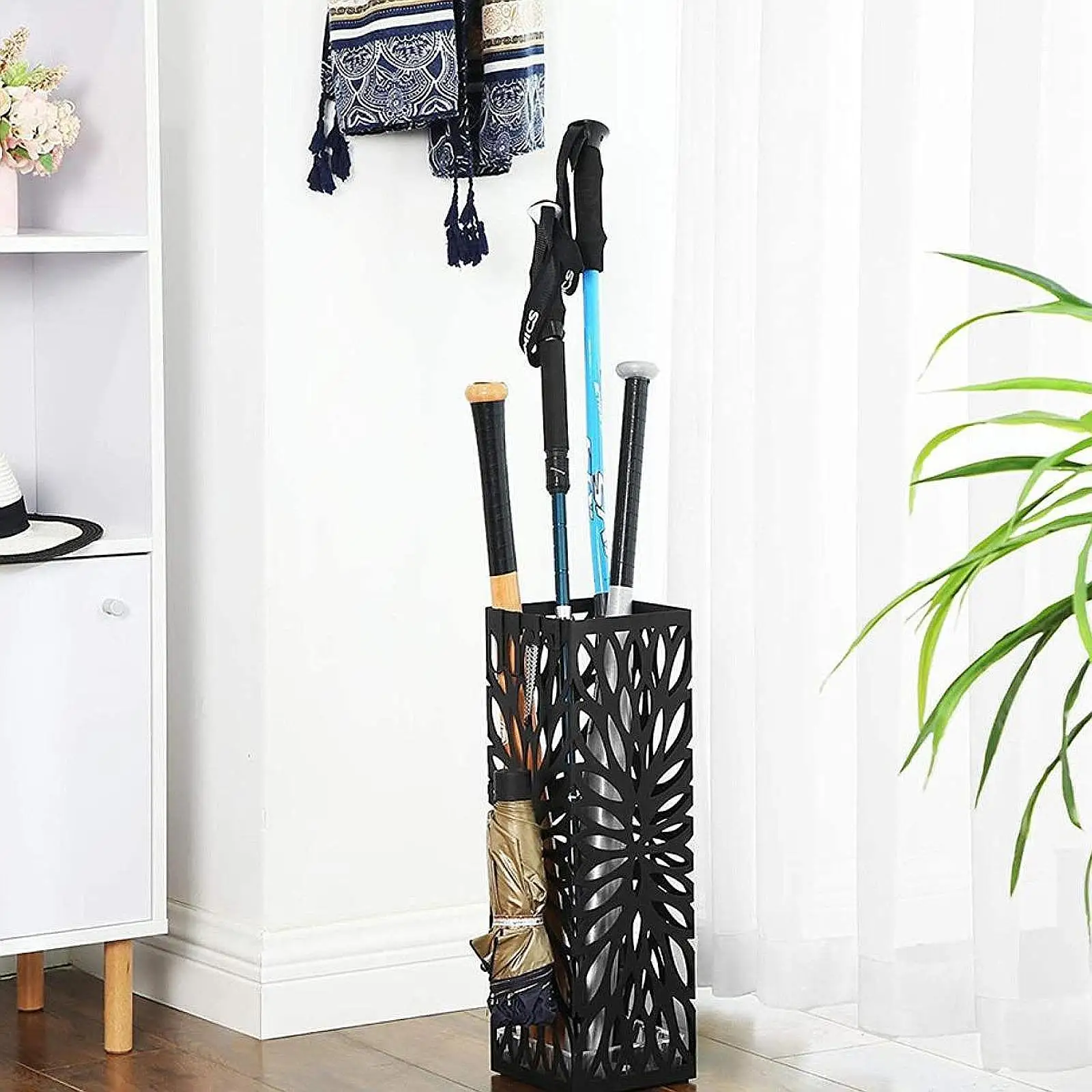 Umbrella Stand Storage Bin Organizer for Doorway Outdoor Walking Sticks