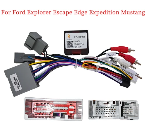 Adaptador de arnés de cableado de coche, caja Canbus, Cable de alimentación Android para Ford Explorer Escape Edge Expedition Mustang F150 F-150 RP5-FD-002