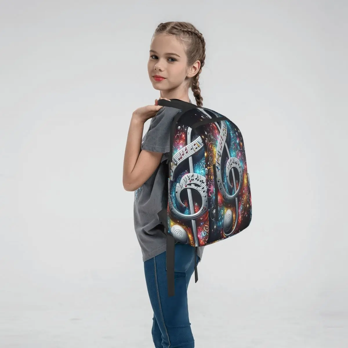 Music Themed Musical Notes Backpack Daypack Children BookBag School Bag Shoulder Bags for Men Women