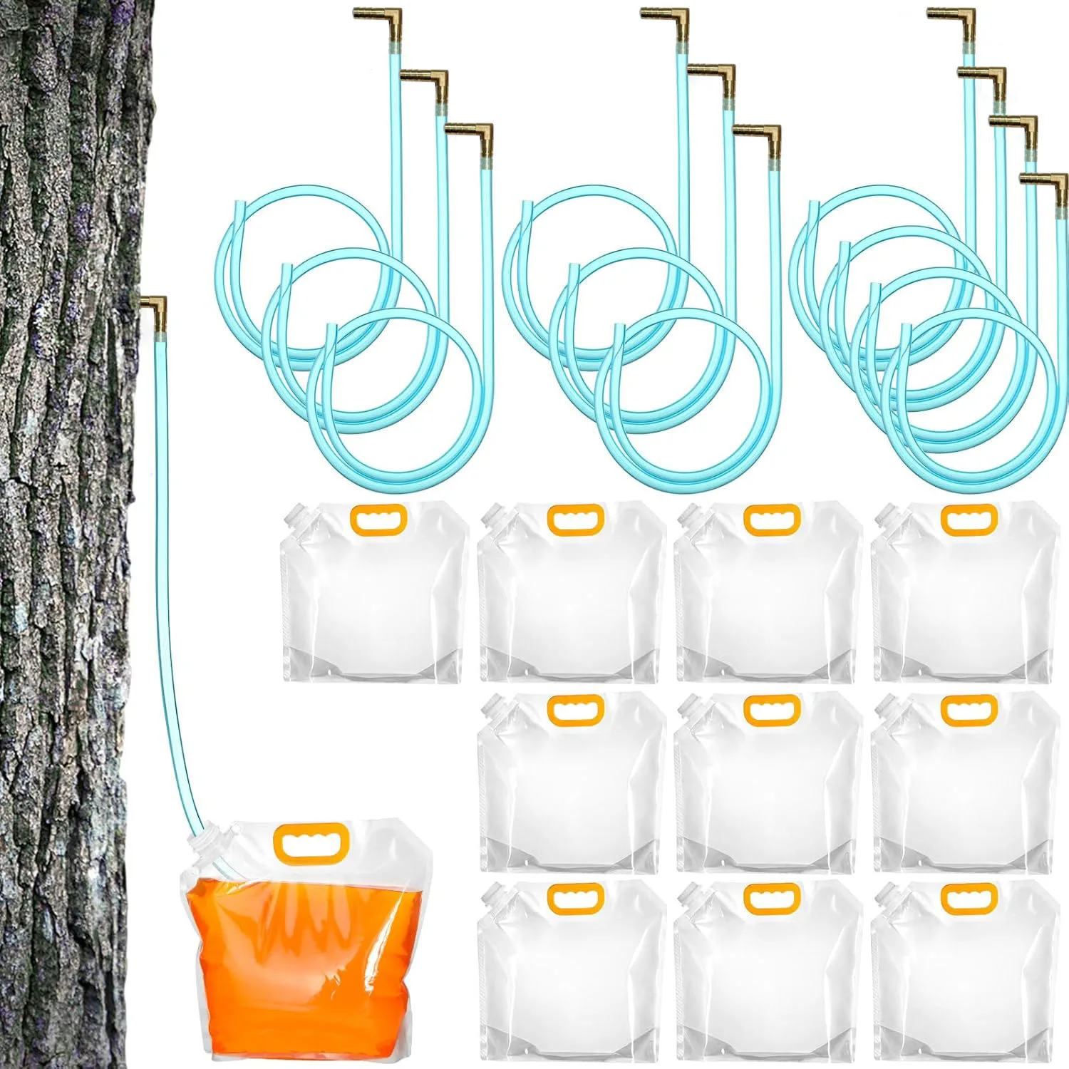 Maple Syrup Tapping Kit Birch Sap Collector with Food Grade Silicone Tube for Home Use