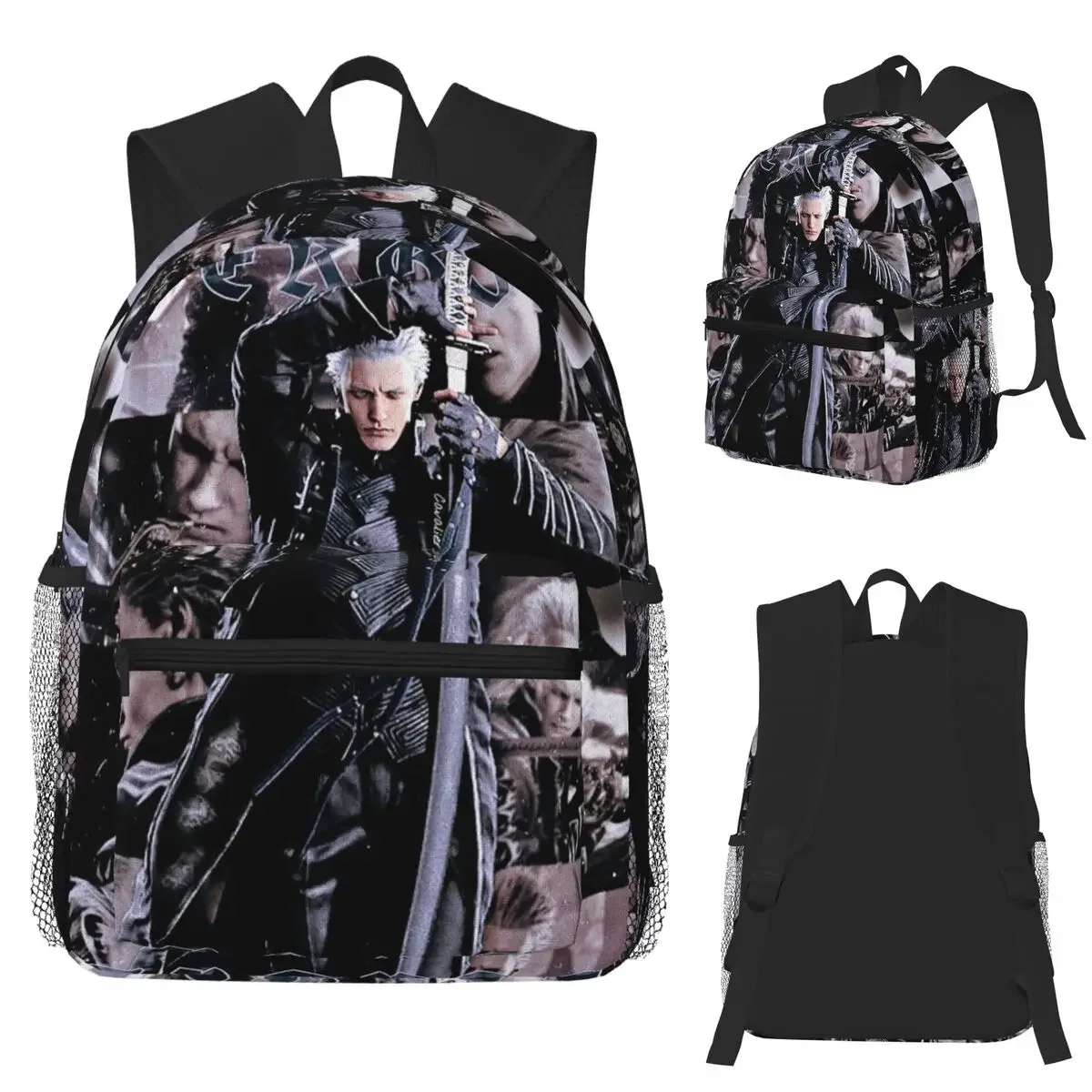 

Vergil From The Devil May Cry Seri Student Backpack School Bag Hiking Travel Daypack for Men Women Fashion Bookbag Shoulder Bags