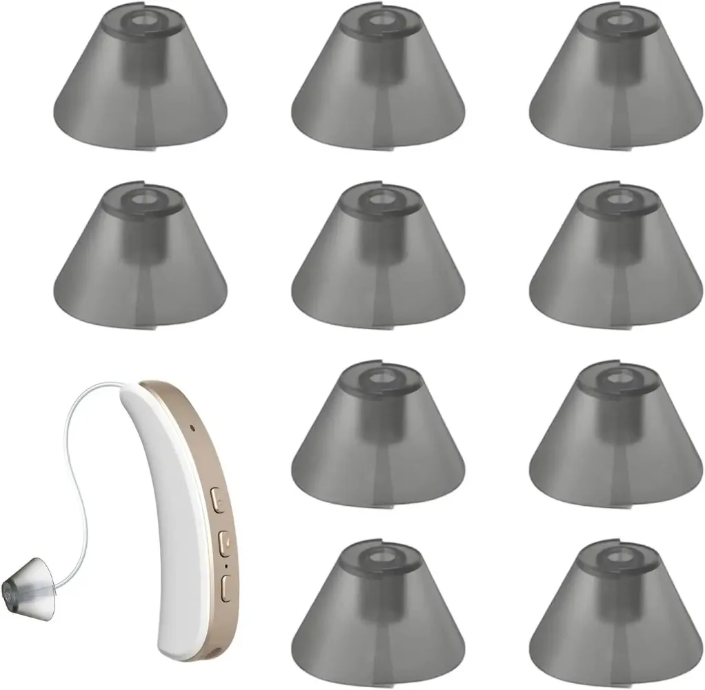 Hearing Aid Domes 5/10 PCS Dark Gray Silicone Universal Replacement Ear Tips for Open Fit Receiver Tulip Split