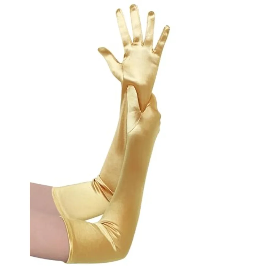

BABEYOND Long Opera Party 1920s Satin Tea Party Gloves Costume Stretchy Adult Size Elbow Length Bridal Gloves
