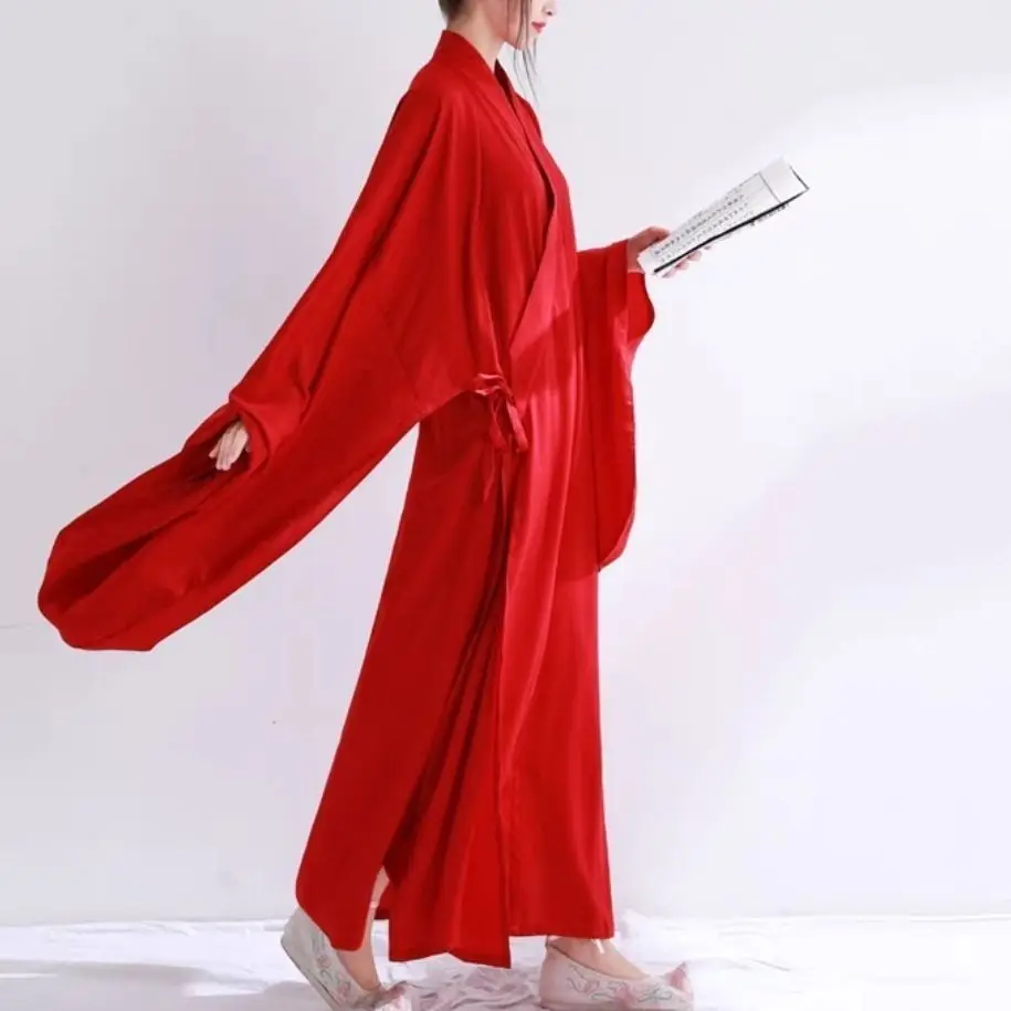 ‌Ming Dynasty Hanfu Inner Robe - Unisex Round Collar Lining Robe Traditional Chinese Black Red Outfit Adult Halloween Costume