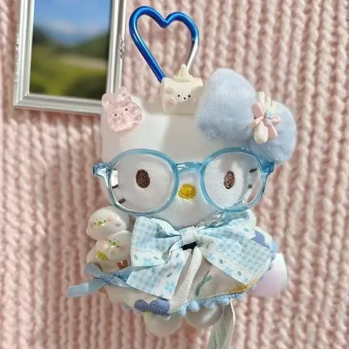 

Genuine Sanrio Hello Kitty Kawaii Bag Charm, Cartoon Soft Girl Backpack Ornament, Fashion Daily Outfit Doll Gift For Girls