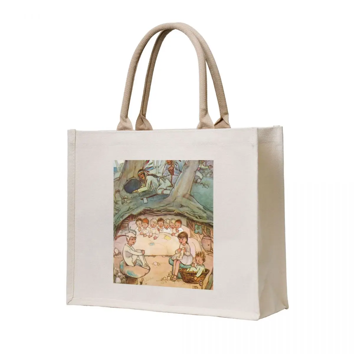 

The House Under the Ground Peter Pan and Wendy Mabel Lucie Attwell Tote Bag Canvas bag Women's handbag canvas bags women bag