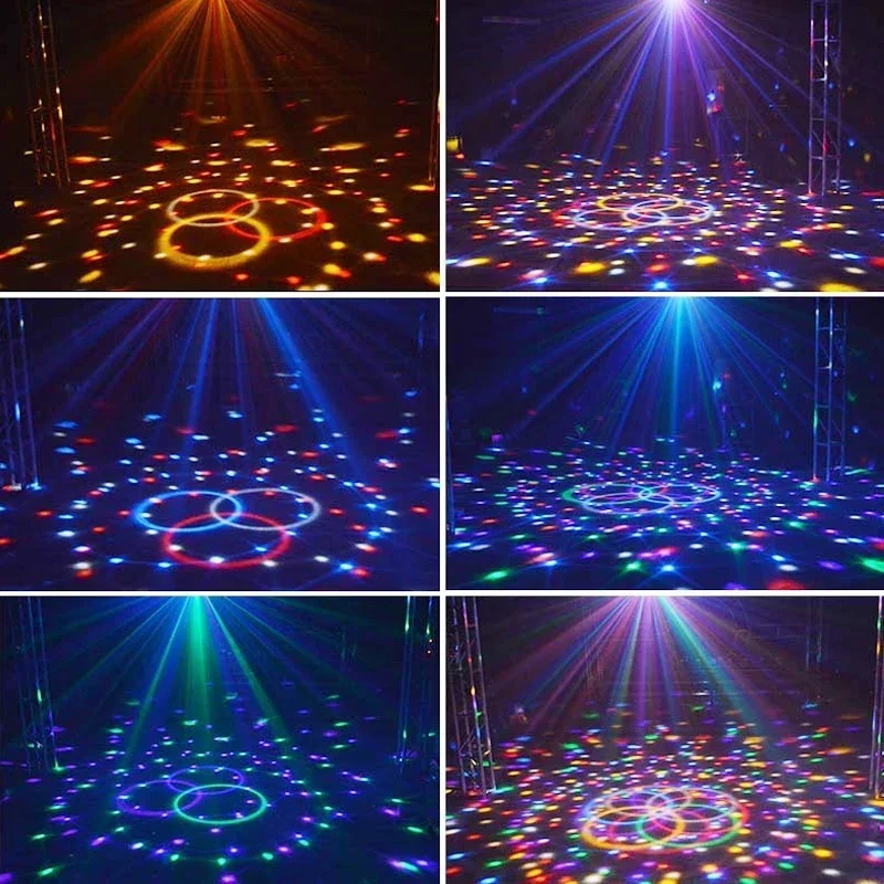 9 kolorów LED Disco Ball DMX Crystal Magic Ball Stage Lighting Effect DJ Party KTV Christmas Sound Activated Light With Remote