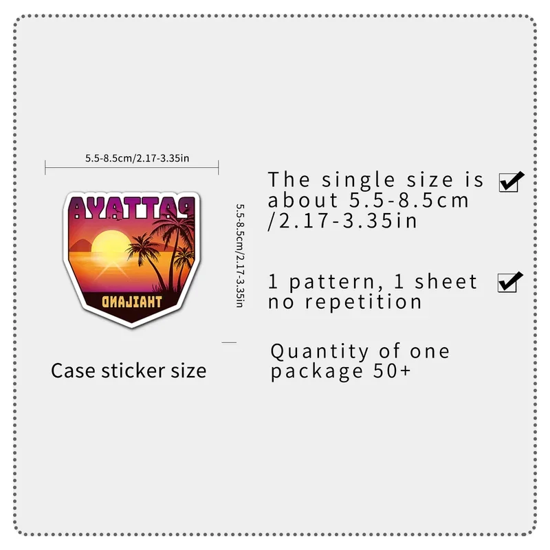 10/30/50Pcs Thailand Series Cartoon Cute Waterproof Sticker Skateboarding Snowboard Retro Vinyl Home Decal Sticker