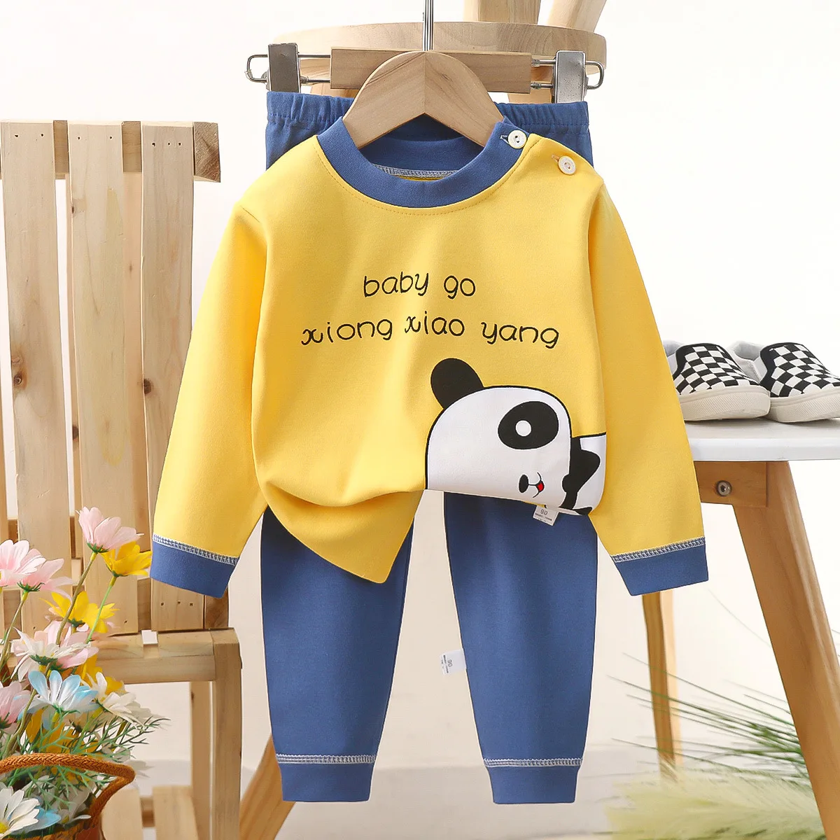 Spring Toddler Girl Clothes Boys Sets Clothing Casual Cartoon Cute Stripe Cotton Long Sleeve Baby Tops+Pants Kids Outfits BC479