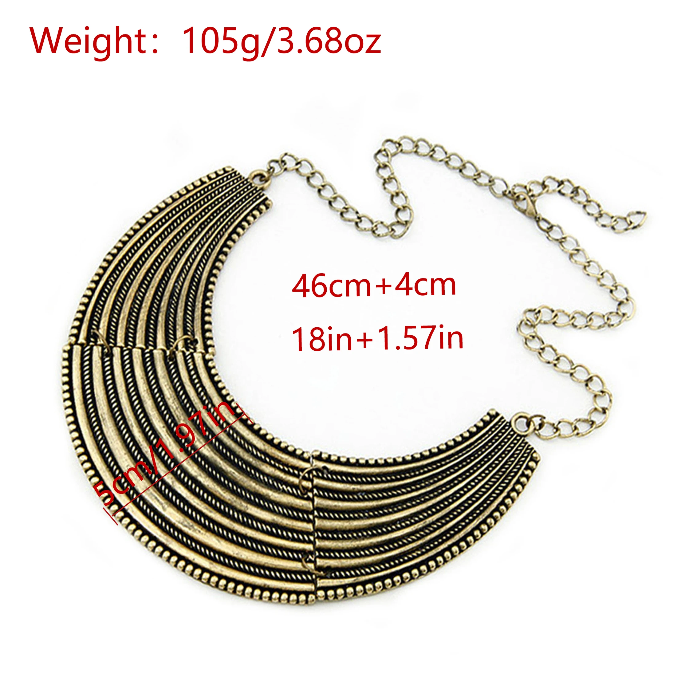 Euramerican Vintage Ethnic Necklace Three Stage Approach Half Circle Stripe Simplicity Photograph Women Fashion Jewelry