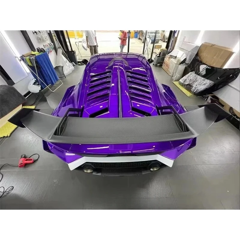 Dry Carbon Fiber Double Deck Spoiler STO Style Rear Wing Performance Kit For Huracan STO LP610-4
