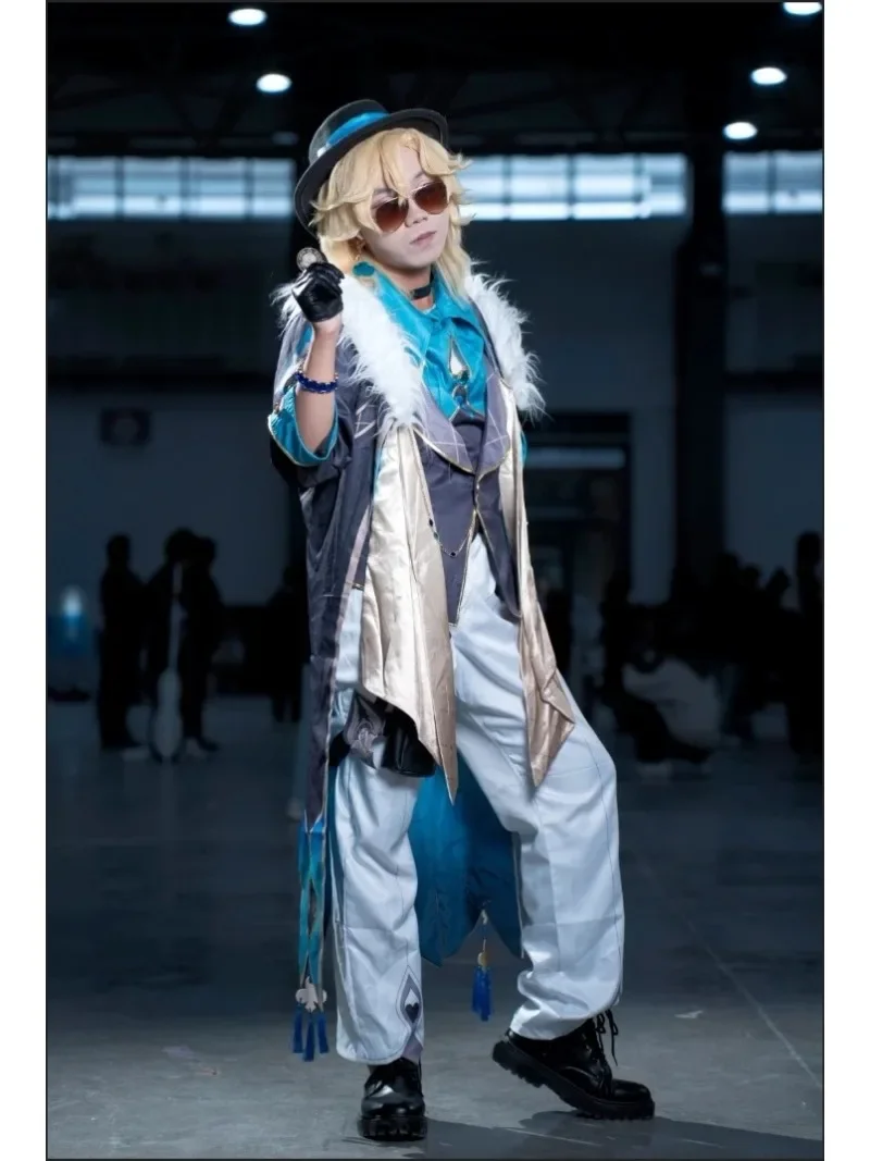 Aventurijn Cosplay Kostuum Pruik voor Game Honkai: Star Rail Kostuum Knappe Mode Combat Rollenspel Carnaval Outfits met Hoed - afbeelding 2