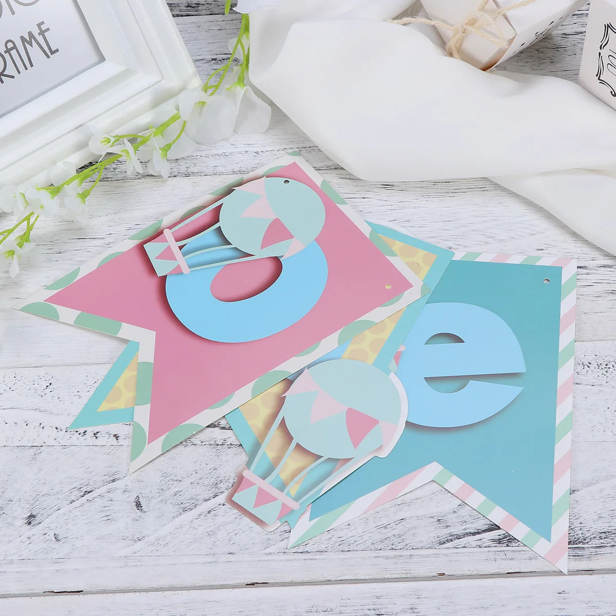 

1.5M 1St Birthday Bunting Garland Decoration For Room Wall Ceiling Party Favors Supplies Blue One Letter Hot Air