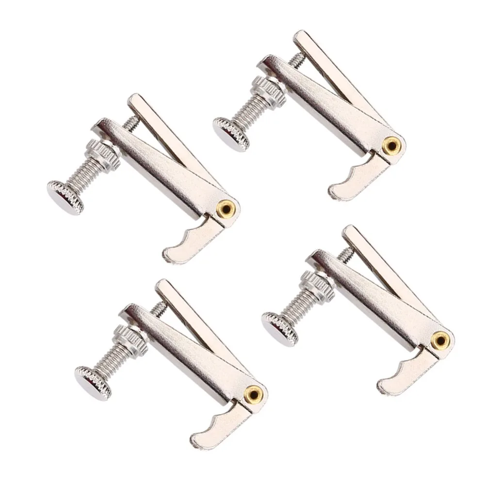 8PCS Easy Installation Metal Violin Fine Tuners Anti Rust Silver Color String Adjusters Violin Replacement Parts For Violin