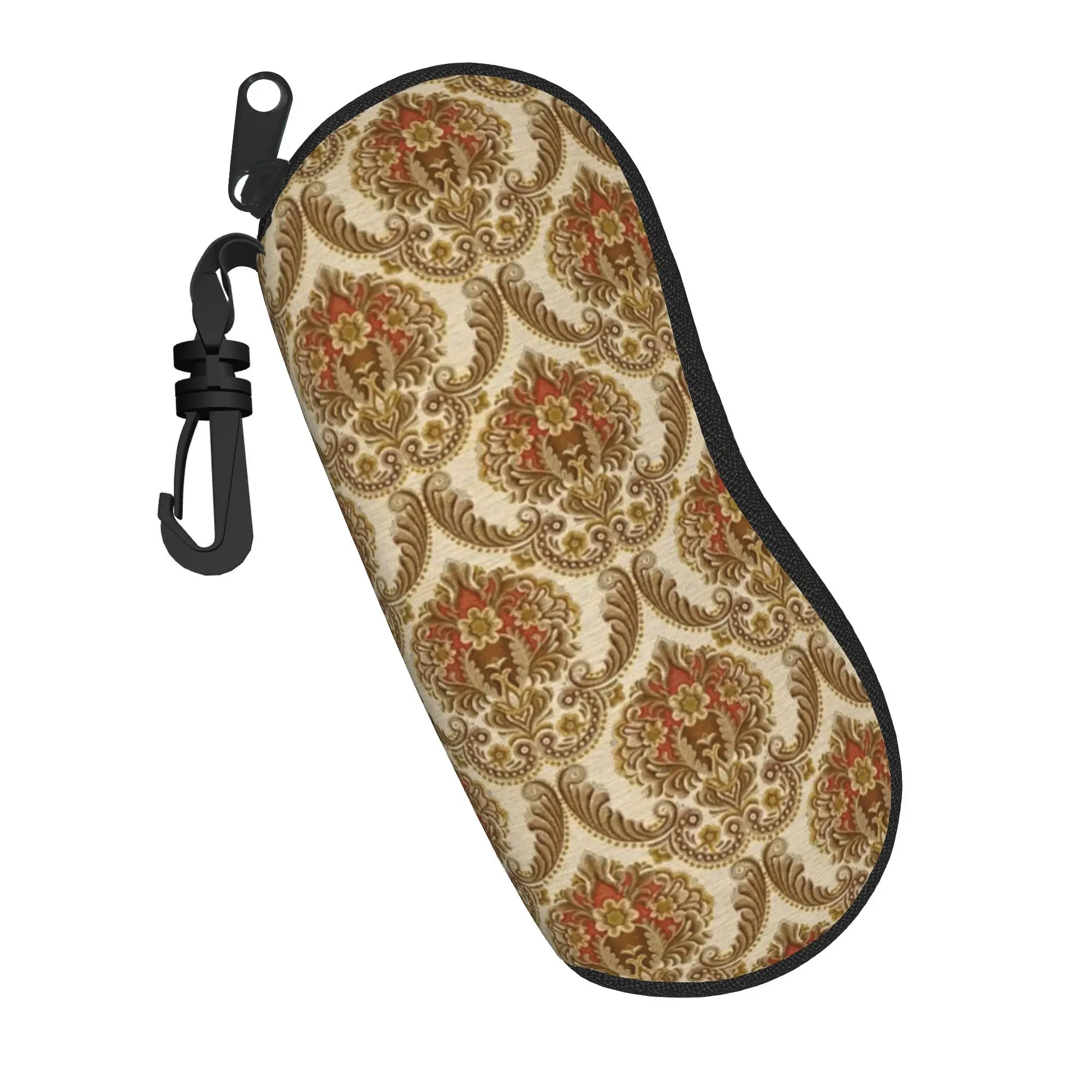 Cute Cartoon Glasses Case Golden Medallion Baroque Accessories  Zipper  Reading Storage Box Cartoon Eye Contacts Case