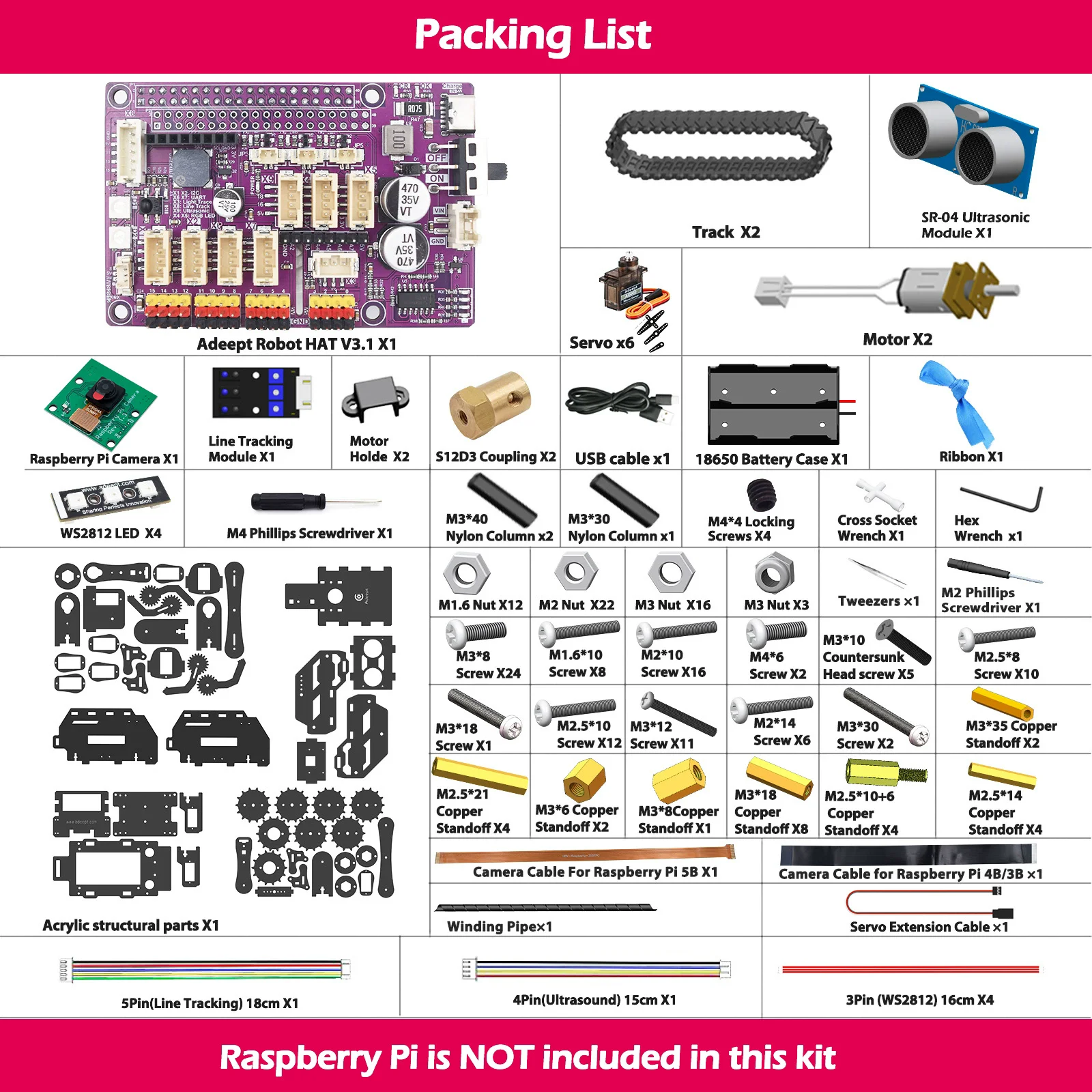 Raspberry PI 4 Geração 4B/3B Robô Tanque Câmera WiFi AI Máquina de Vídeo Robô