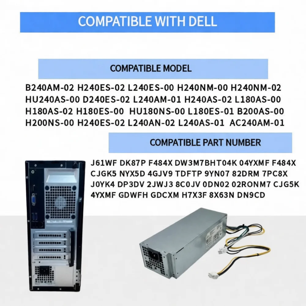 Desktop PC Power Supply Converter For Dell 3050 5050 7050 Series L240ES 00 H240ES 02 H240ES 00 Replacement Module