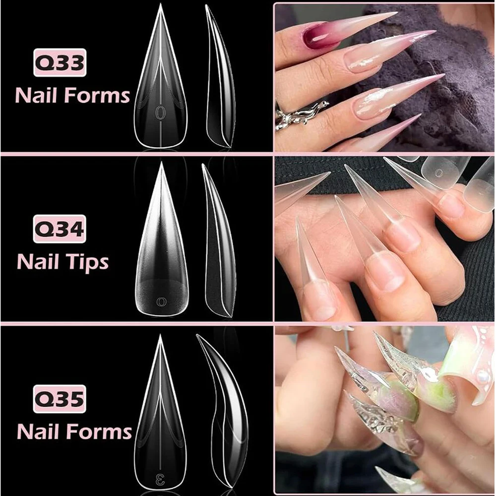 120pcs/box 3D Eagle Claw Shape Nail Dual Forms for Nail Extension of 3D Dragon/Cat Claw Acrylic Nails Special Full Cover Molds view 5