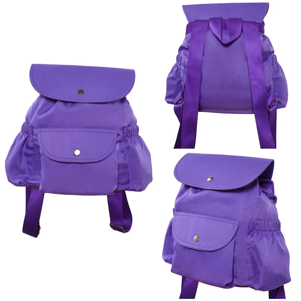 กระเป๋าเป้สะพายหลังสีม่วงแฟชั่นวินเทจความจุสูงกระเป๋าเป้สะพายหลังน้ำหนักเบาคุณภาพสูงเรียบง่ายเข้ากันได้กับทุกชุดอุปกรณ์ประกอบฉากคอสเพลย์อีเลเว่น