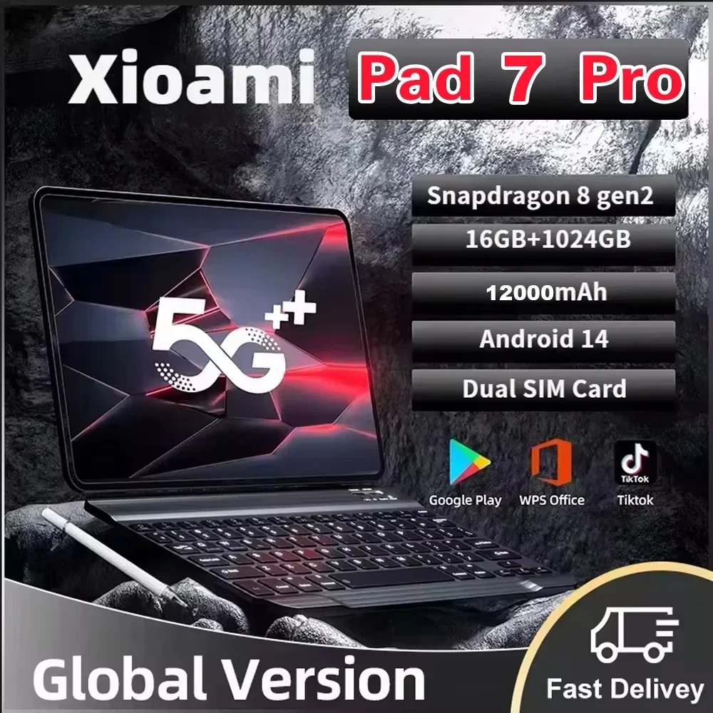 2024 NEW Original MI Pad 7 Pro Tablet 11inch Snapdrago 8gen2  HD 4K Android 14 16GB+1T 10000mAh 5G Dual SIM WiFi GPS Tablet PC