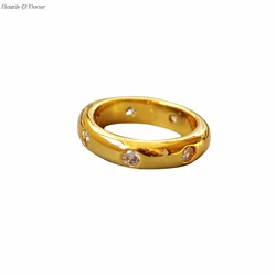 Brass Zirconia Band Statement Rings Punk Style Designer Club Cocktail Party Gown Amazing Gift Trendy Top Jewelry Korean Japan