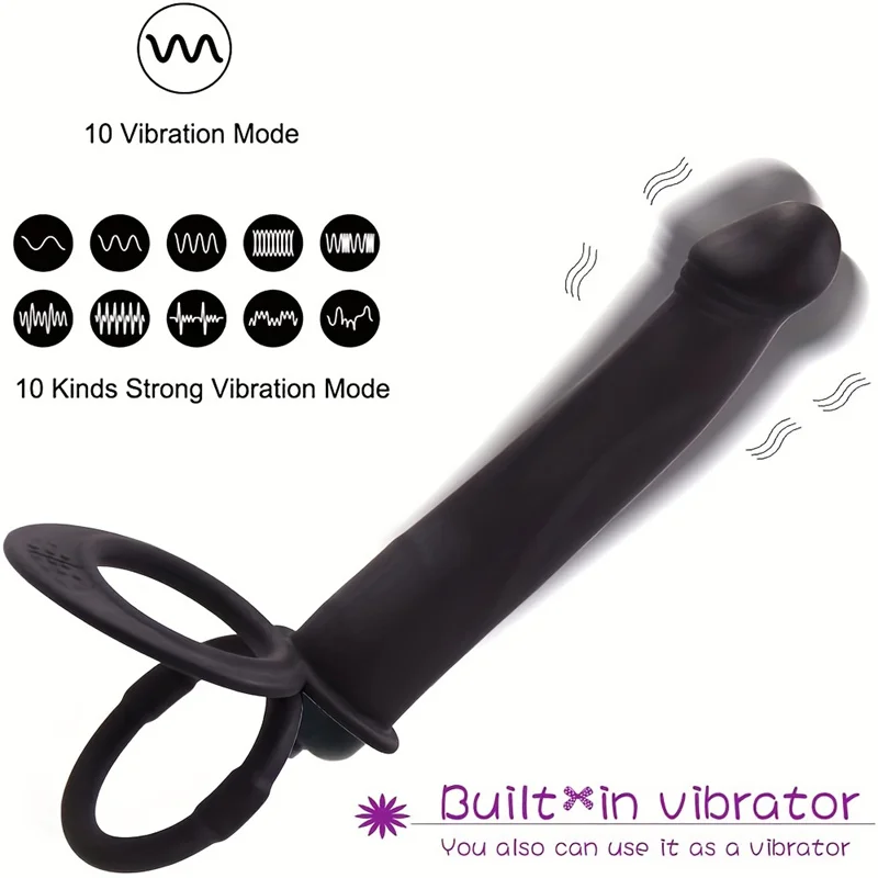 Suministros para adultos, juguete sexual, correa de silicona para pene, tapón anal, consolador de doble penetración, vibrador con anillo para pene, retardante de eyaculación, ano