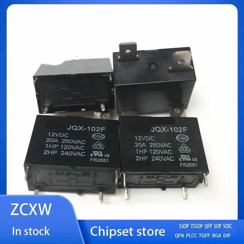 New  5Pcs/Lot   JQX102F   HF102F  JQX-102F 12VDC  12V 20A  Relay