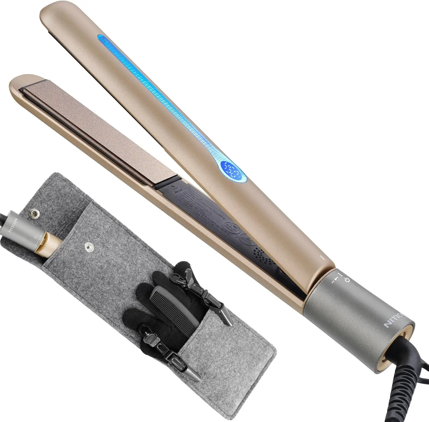 

Керамический турмалиновый выпрямитель для волос с ЖК-дисплеем, быстрым нагревом, плавающими пластинами, двойным напряжением для здоровой и гладкой укладки