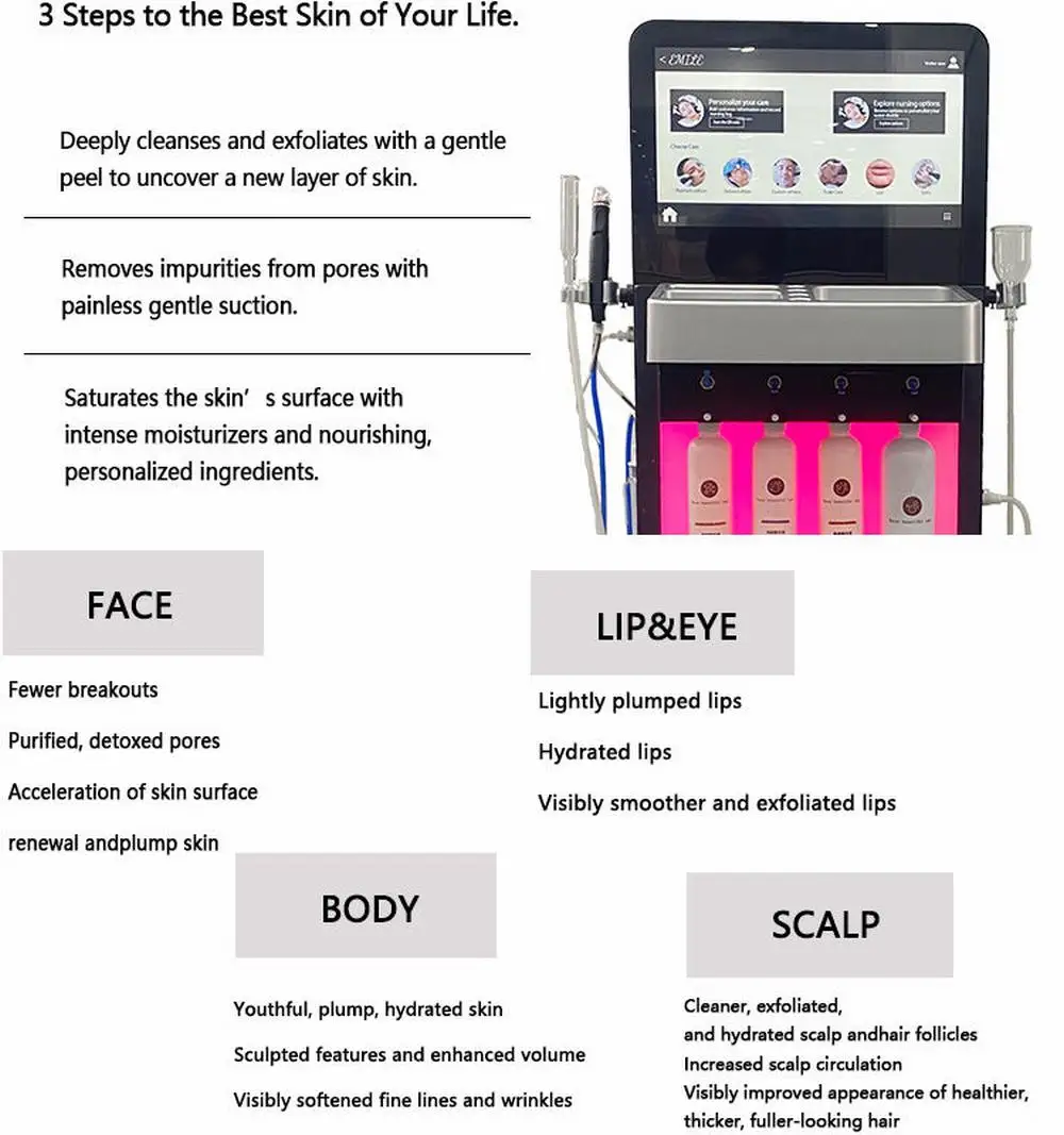 2024 Newest Hydra Skin Care Beauty Hydro Dermabrasion Machine Remove Blackhead Acne Cleaning Skin Rejuvenation Oxygen Jet Peel