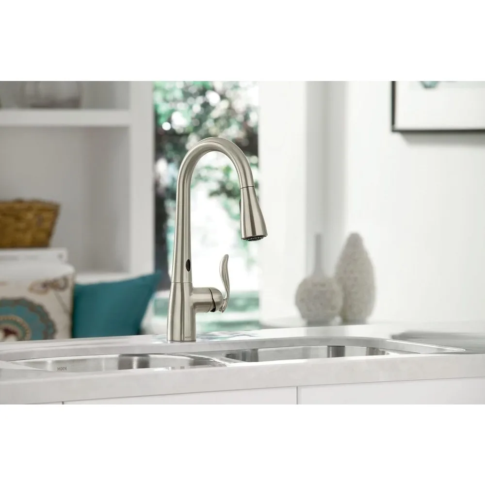 Arbor Spot Resist Motionsense Two-Sensor Touchless Kitchen Faucet Featuring Power Clean with Pull Down Spray Head, 7594ESRS