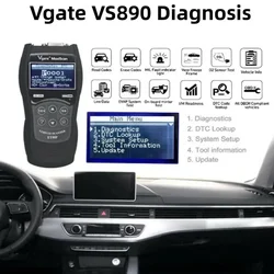 Vgate VS890 OBD2 Car Diagnostic Tool OBD2 Scanner Vgate SCAN Tool VS 890 CAN-BUS Multi-Languages Car Code Reader Update of 890s