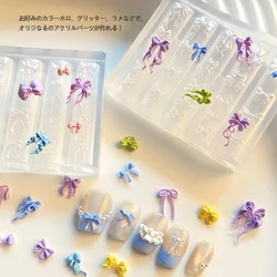 TSZS 1PC 3D Kawaii Bow Ribbon Acrylic Mold Fairy Tale Bow Nail Art Decoration DIY Silicone Nail Template